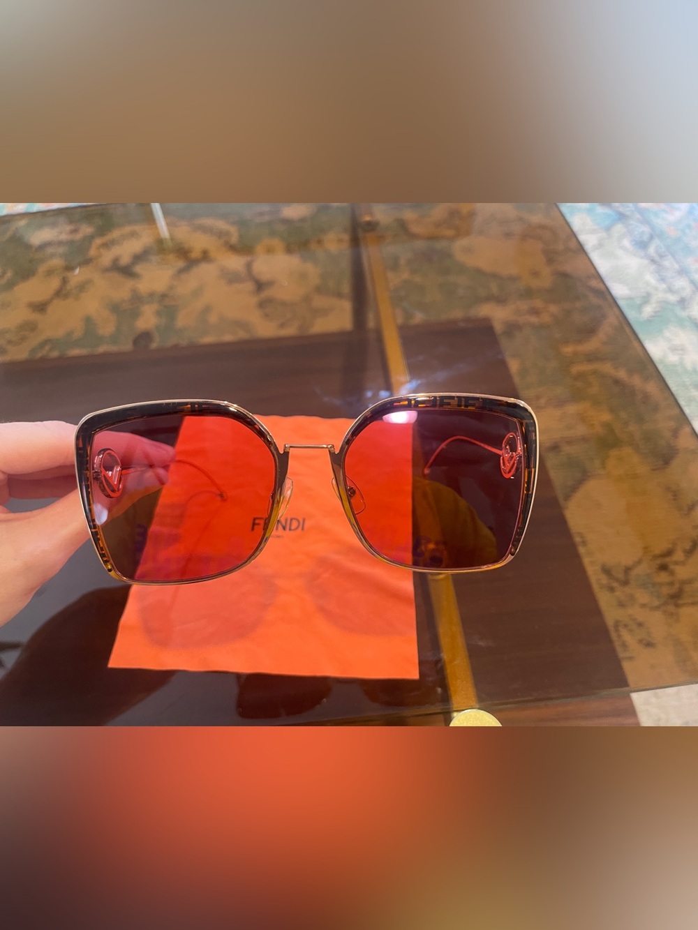 Fendi FF Logo Oversized Square Sunglasses +
Case & Cloth